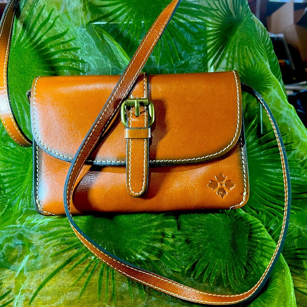 Patricia Nash Small Brown Leather Crossbody Bag